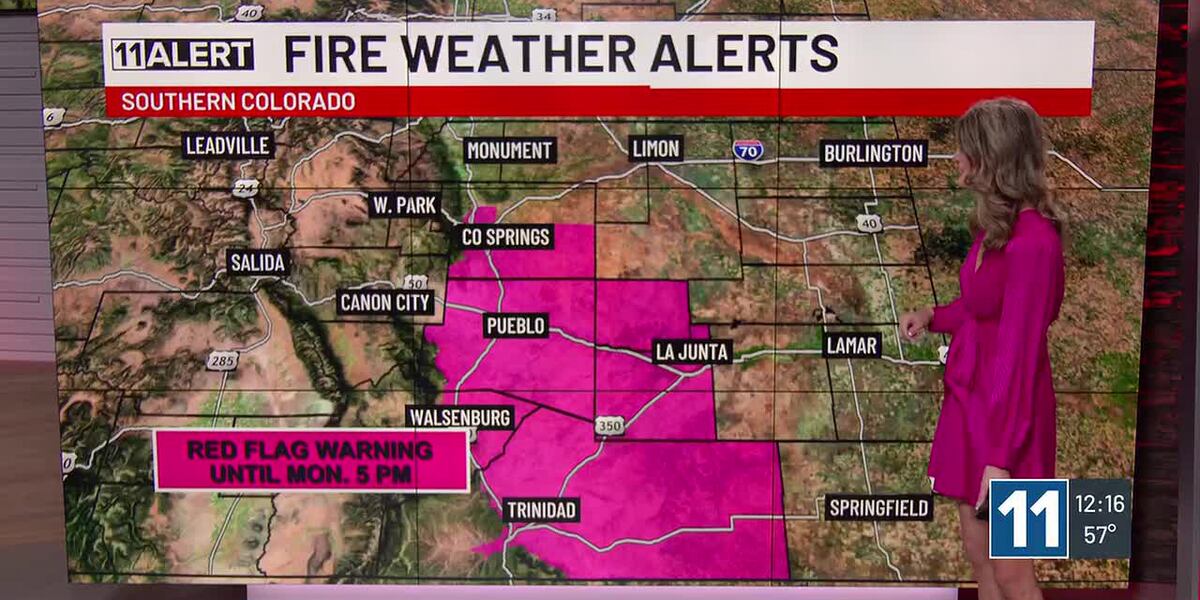 Continued Fire Continued fire danger for Monday in southern Colorado