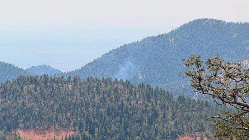 The Gold Camp fire is burning approximately 6 miles west of Colorado Springs.