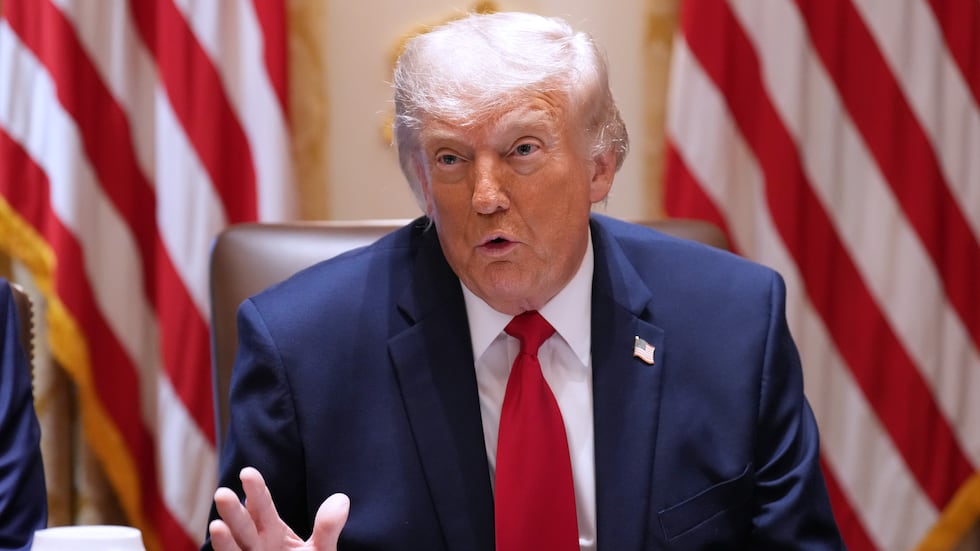 President Donald Trump speaks during a Cabinet meeting at the White House, Wednesday, May 27,...