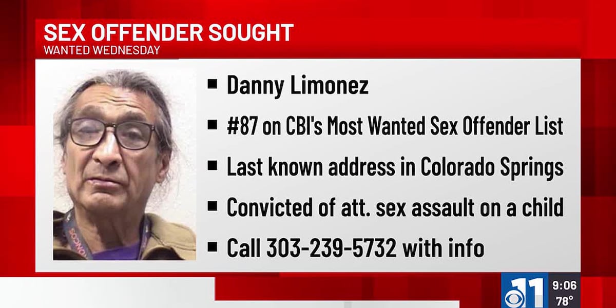WANTED: Sex offender with last known address in Colorado Springs sought