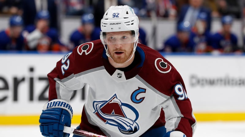 Avalanche Captain Gabe Landeskog participates in practice