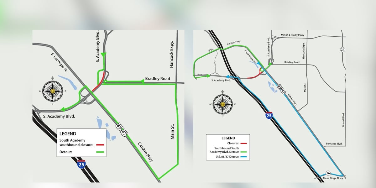 Upcoming temporary full closure of South Academy Boulevard for widening project - KKTV