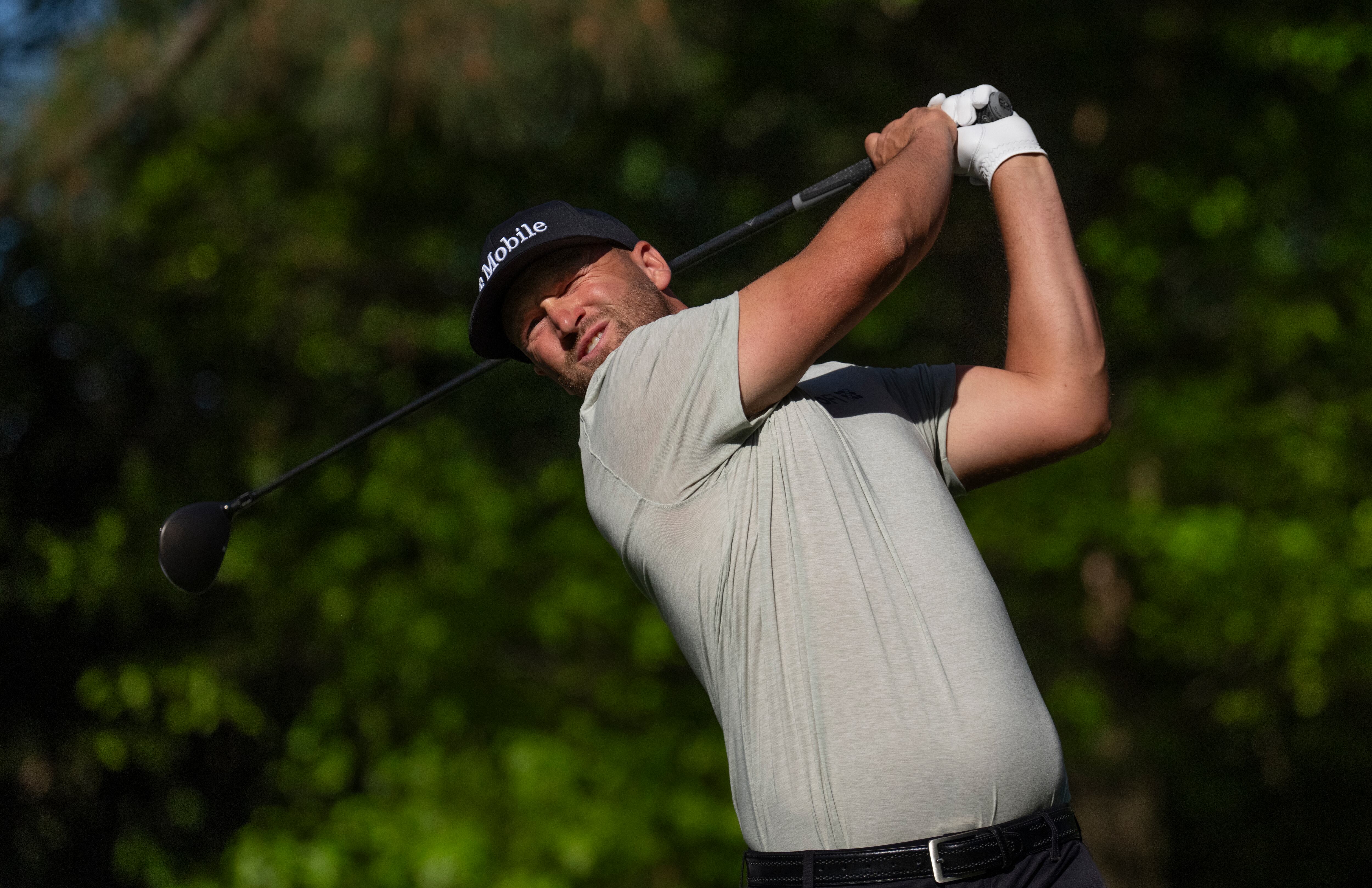 A year after smashing a locker , Colorado native Wyndham Clark finds himself leading at another US Open