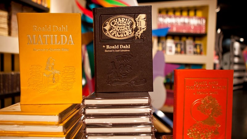 Books by Roald Dahl are displayed at the Barney's store on East 60th Street in New York on...