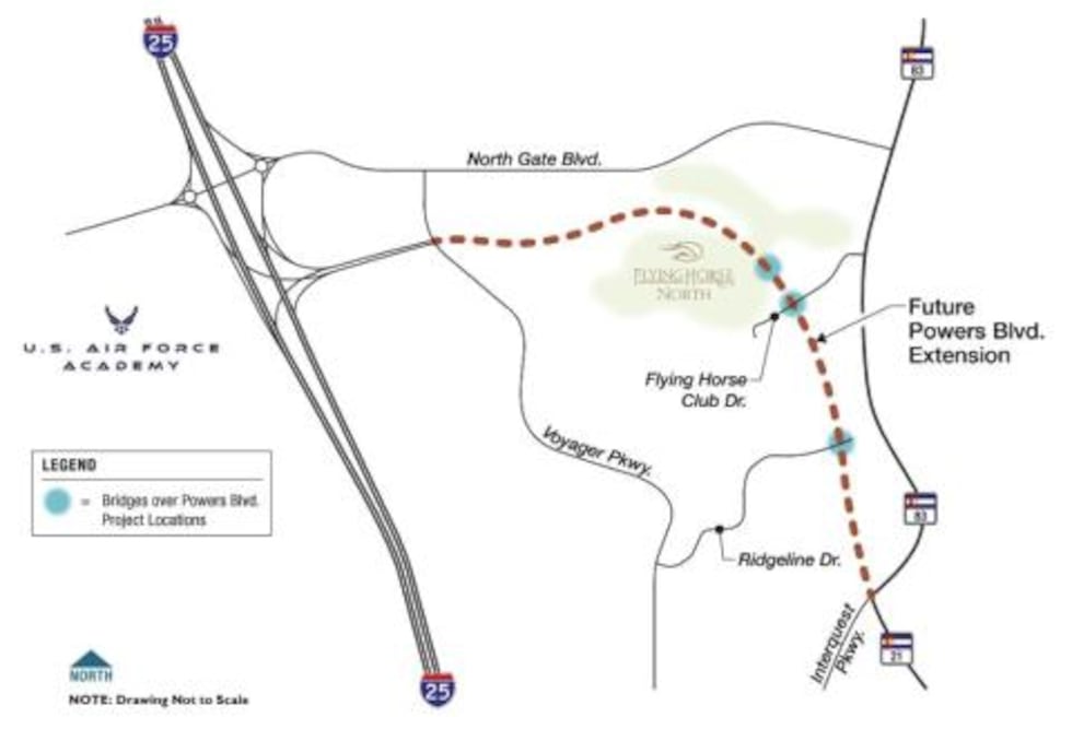 A rendering from the city of Colorado Springs shows what a proposed extension of Powers...