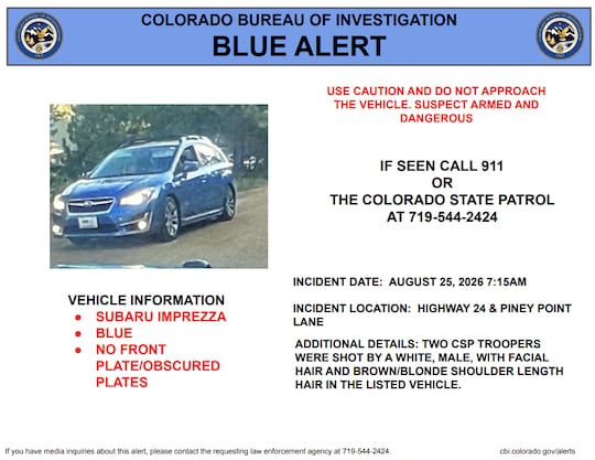 Description of the suspect and the believed vehicle he is driving.