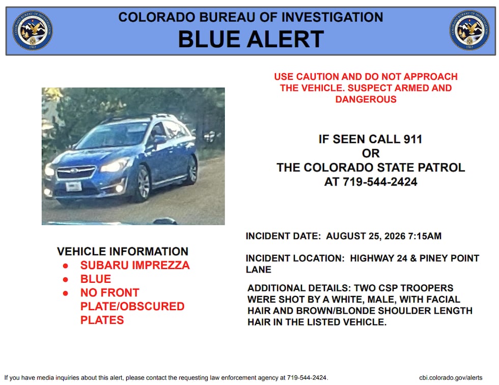 Description of the suspect and the believed vehicle he is driving.