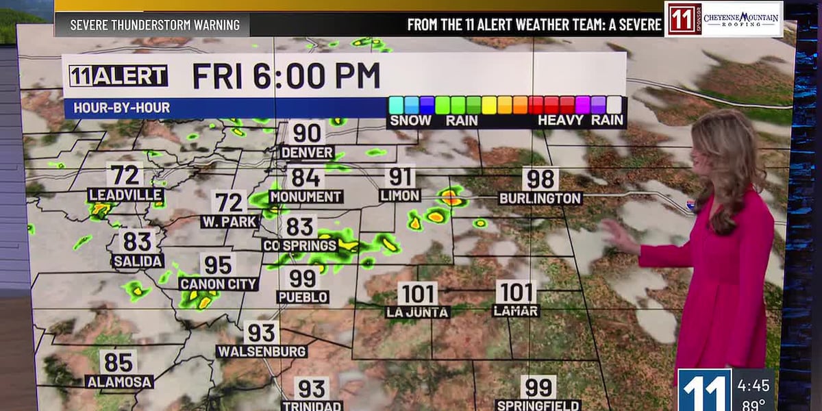 Hot for Friday with a few isolated thunderstorms in southern Colorado