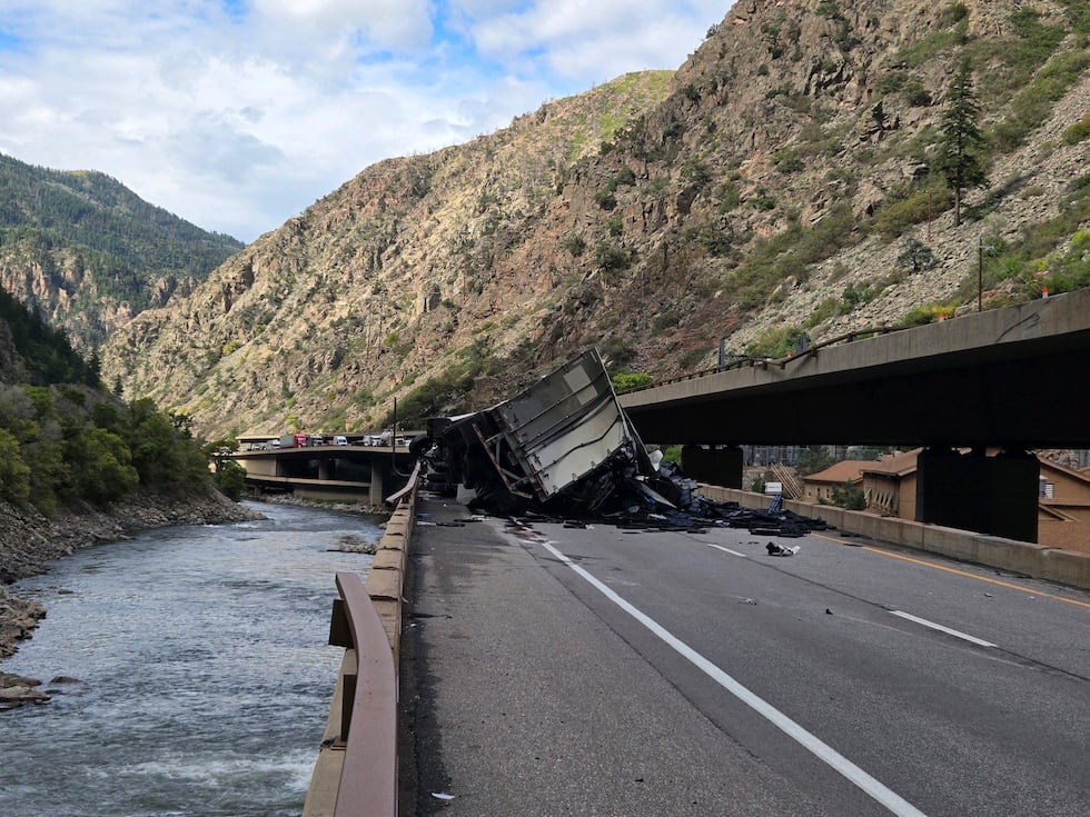 The crash site in Glenwood Canyon on Sept. 17, 2024.