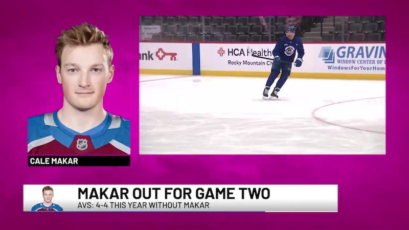 The Colorado Avalanche will be without standout defenseman Cale Makar for Game 2 of the...