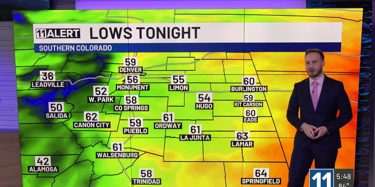 Clouds clear out overnight with some early PM storms