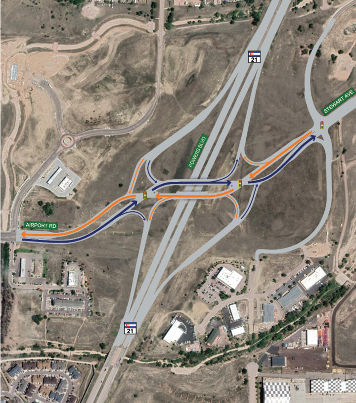 Offset Diamond Ramp Years-long construction for new diverging diamond interchange along ...