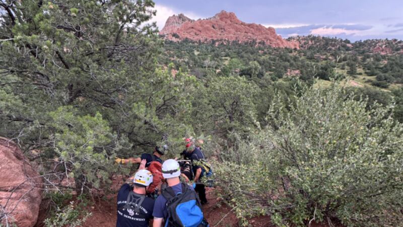 Colorado Springs firefighters perform rescue at Garden of the Gods