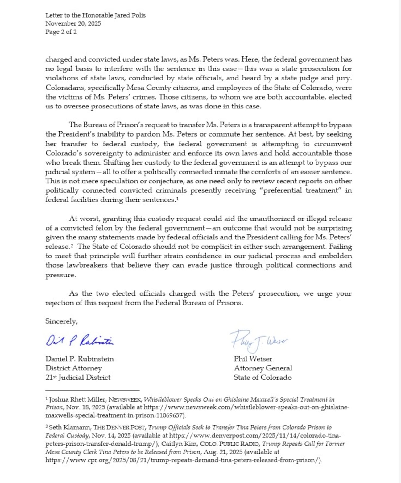 Colorado Officials Urge Gov Polis Not To Transfer Tina Peters Warn colorado-officials-urge-gov-polis-not-to-transfer-tina-peters-warn