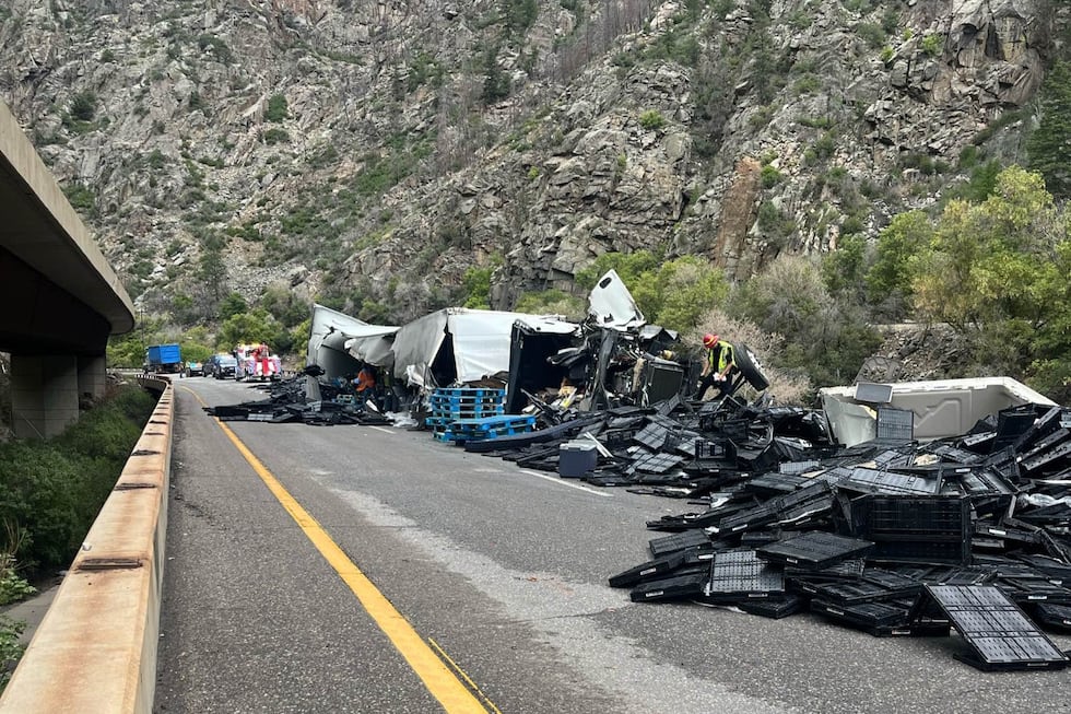The crash site in Glenwood Canyon on Sept. 17, 2024.