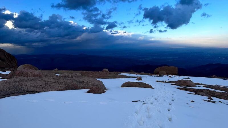 The snow on Pikes Peak made the Barr Trail impassable.