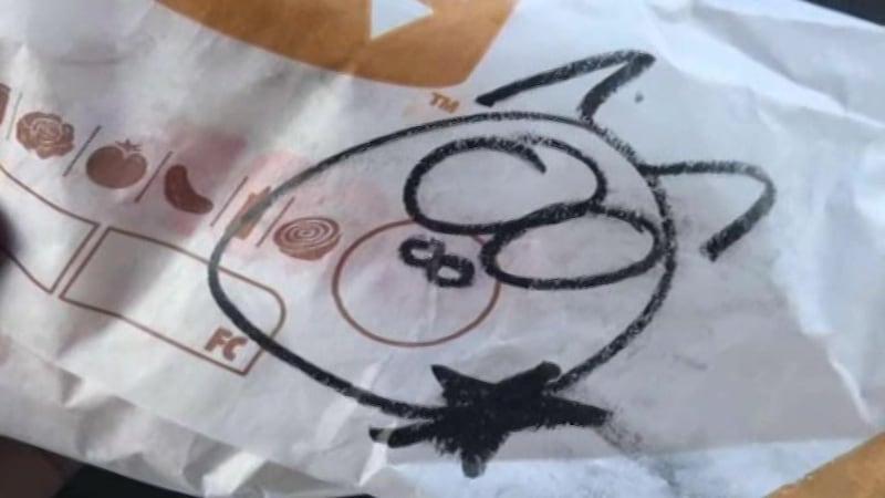 A police officer in New Mexico found a pig drawn on his burger wrapper. Five employees have...
