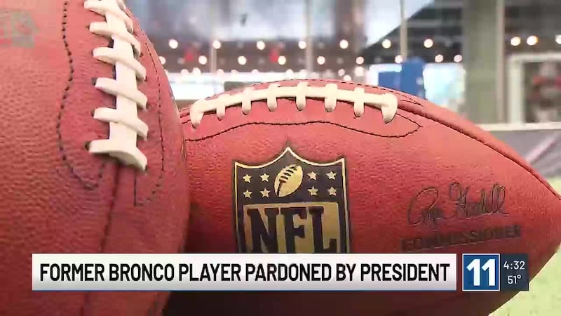 A former Broncos player was one of five NFL players pardoned by President Trump.