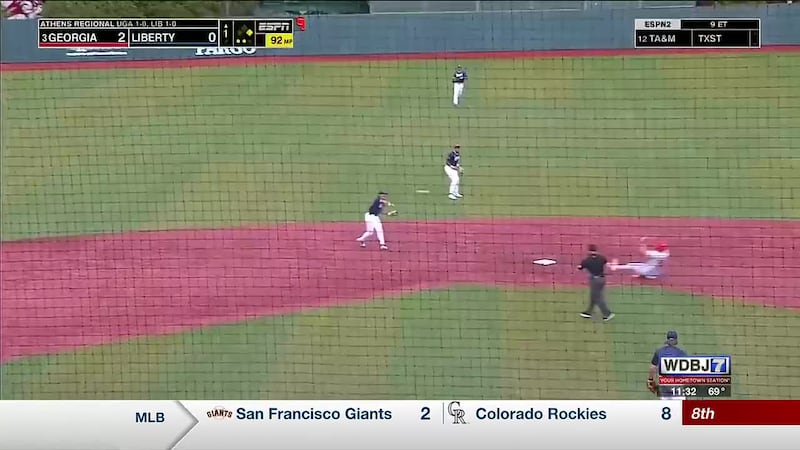 Georgia Baseball Defeats Liberty 6-2