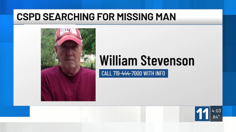 76-year-old William Stevenson was last seen around 9:30 a.m. Monday at his home on Saratoga...