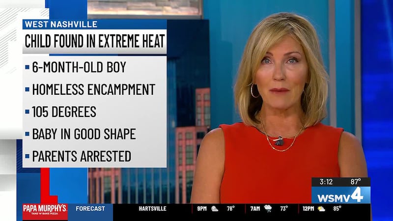 A baby was removed from a homeless camp in Nashville during a recent heat wave, according to...