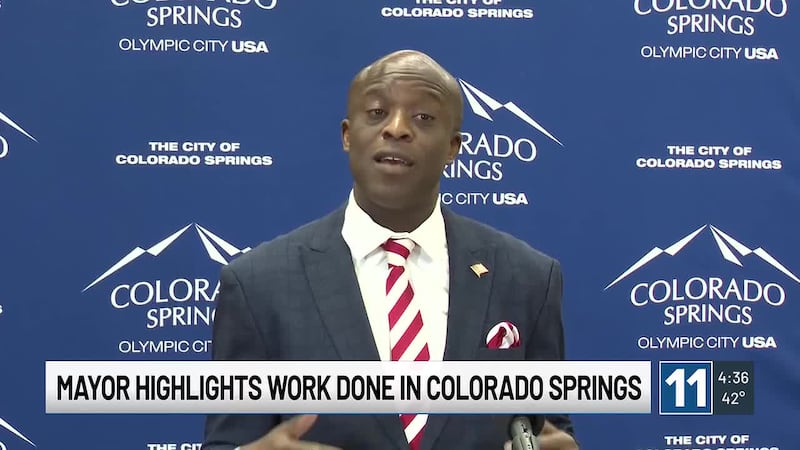 Colorado Springs Mayor Yemi Mobolade hosted a December press briefing Thursday morning.